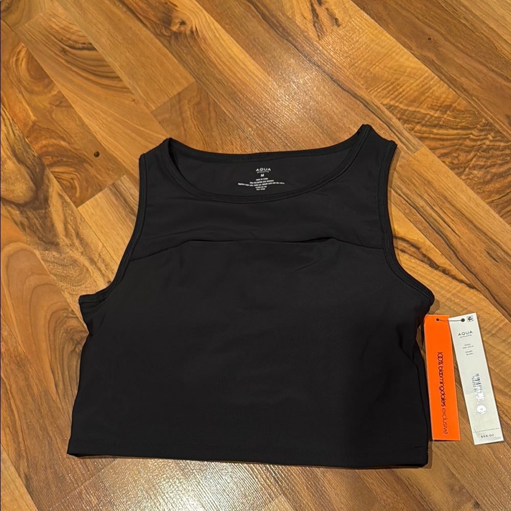 Aqua athletic bra top size medium black